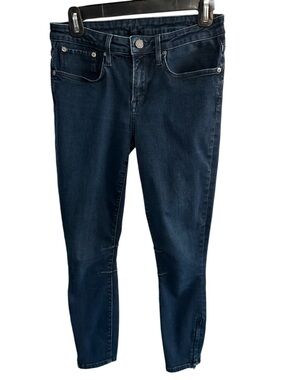 Helmut Lang Ankle Zip Skinny Jeans Made is USA Size 27 Dark Wash Moto